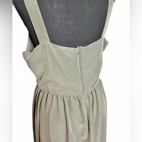 Nicole Miller Sage Green Midi Dress Rayon Cottagecore Size 10 - Picture 4 of 8